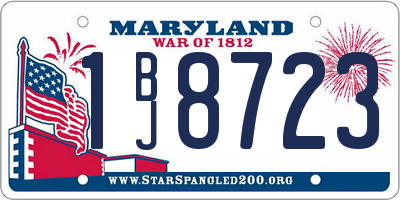 MD license plate 1BJ8723
