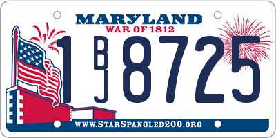 MD license plate 1BJ8725