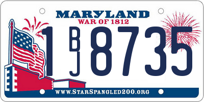 MD license plate 1BJ8735