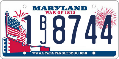 MD license plate 1BJ8744