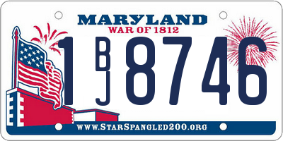MD license plate 1BJ8746