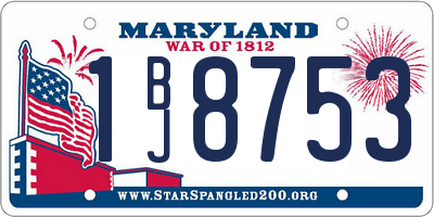 MD license plate 1BJ8753