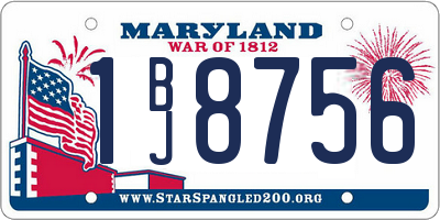 MD license plate 1BJ8756