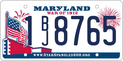MD license plate 1BJ8765