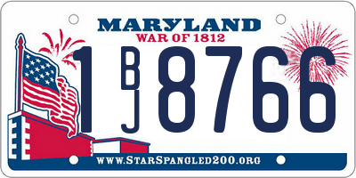 MD license plate 1BJ8766