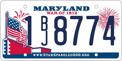 MD license plate 1BJ8774
