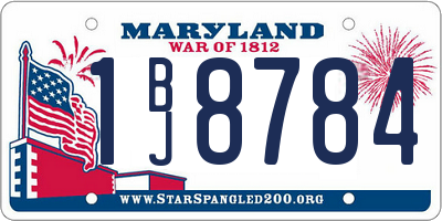 MD license plate 1BJ8784