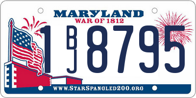 MD license plate 1BJ8795