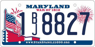 MD license plate 1BJ8827