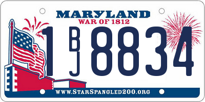 MD license plate 1BJ8834