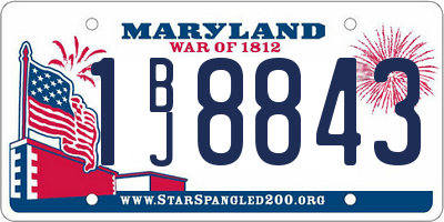MD license plate 1BJ8843