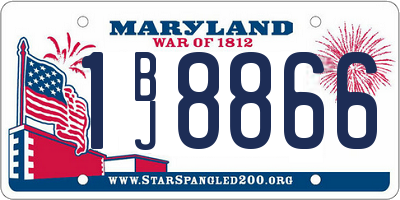 MD license plate 1BJ8866