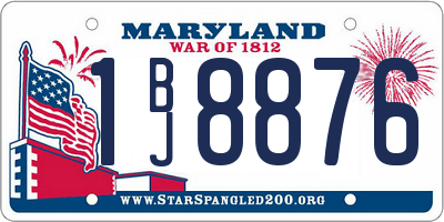 MD license plate 1BJ8876