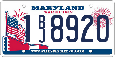 MD license plate 1BJ8920