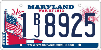 MD license plate 1BJ8925