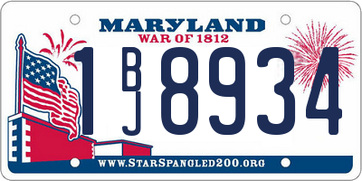 MD license plate 1BJ8934