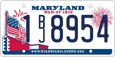 MD license plate 1BJ8954