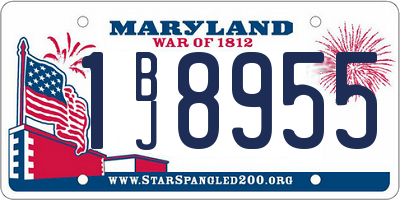 MD license plate 1BJ8955