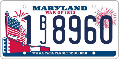 MD license plate 1BJ8960