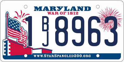 MD license plate 1BJ8963