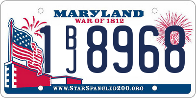 MD license plate 1BJ8968