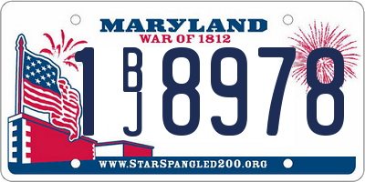 MD license plate 1BJ8978