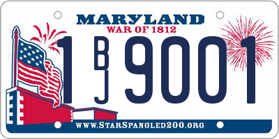 MD license plate 1BJ9001