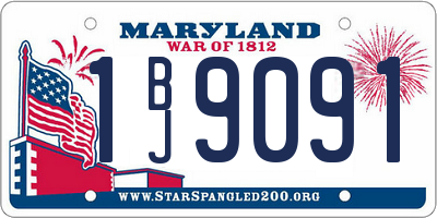 MD license plate 1BJ9091