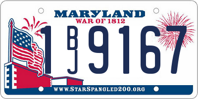 MD license plate 1BJ9167