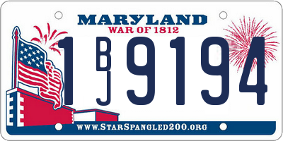 MD license plate 1BJ9194