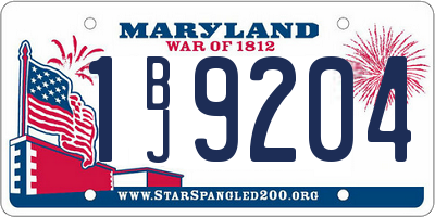 MD license plate 1BJ9204
