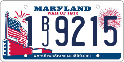 MD license plate 1BJ9215
