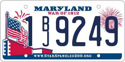 MD license plate 1BJ9249
