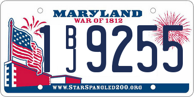 MD license plate 1BJ9255