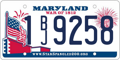 MD license plate 1BJ9258