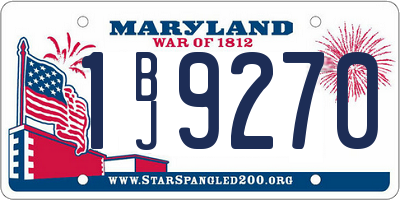 MD license plate 1BJ9270