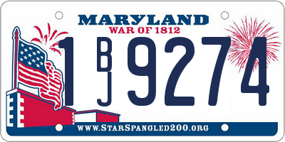 MD license plate 1BJ9274