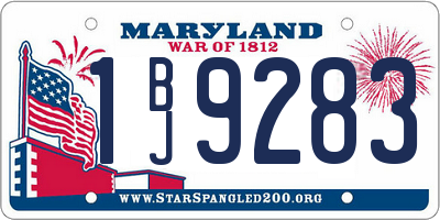 MD license plate 1BJ9283