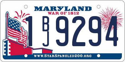 MD license plate 1BJ9294
