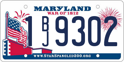 MD license plate 1BJ9302