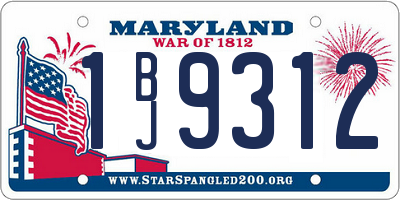 MD license plate 1BJ9312