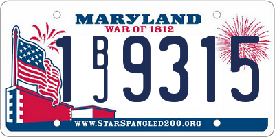MD license plate 1BJ9315