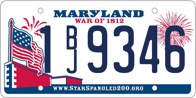 MD license plate 1BJ9346