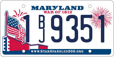 MD license plate 1BJ9351