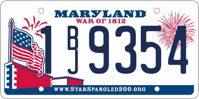 MD license plate 1BJ9354
