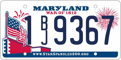 MD license plate 1BJ9367