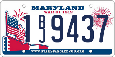 MD license plate 1BJ9437