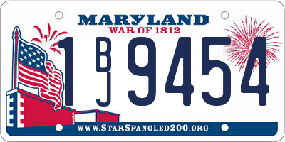 MD license plate 1BJ9454