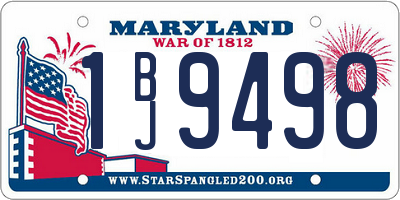 MD license plate 1BJ9498