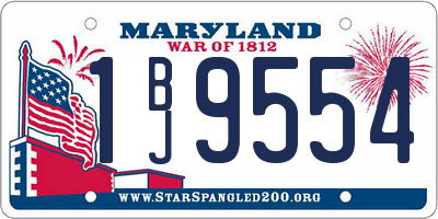MD license plate 1BJ9554